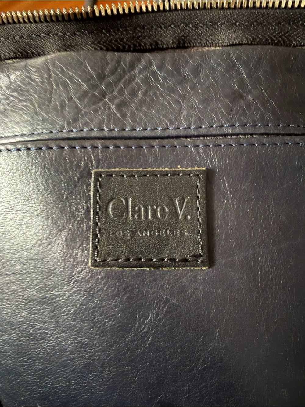 Clare V. Navy Leather Le Zip Sac - Picture 6 of 13